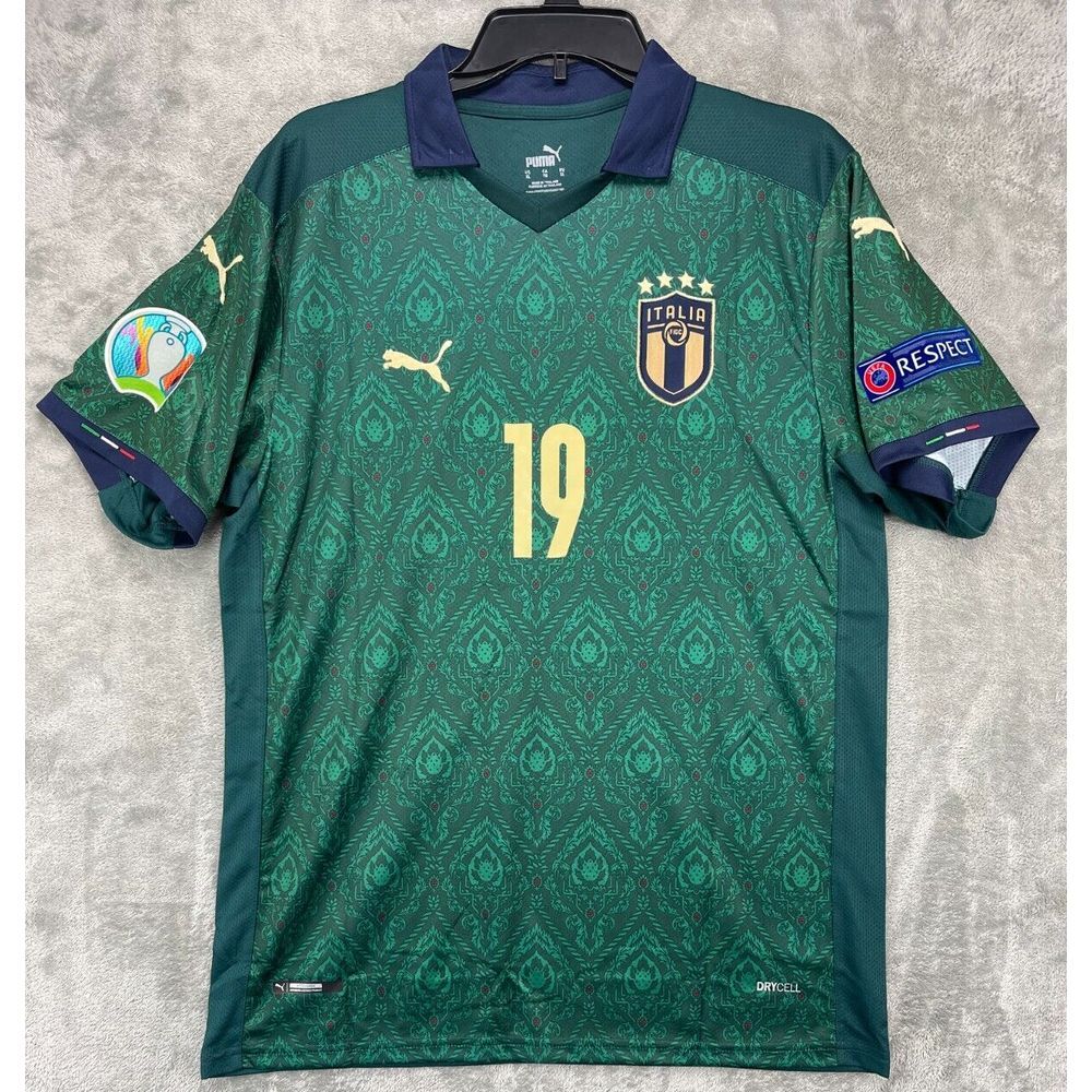 Puma Men's Italian National Team Jersey XL Green‎ #19 Bonucci 3rd Kit Soccer